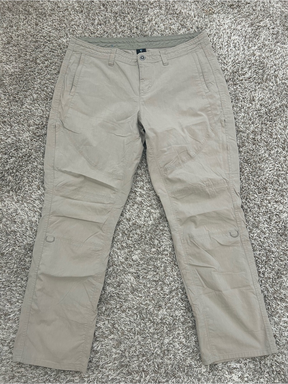 Kuhl Legendary Hiking Cargo Pants 6279 Khaki Beige Womens Size 16 Short